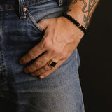 Men's Mr. LOWE Onyx Bracelet with 14k Gold Rondelle - 8mm
