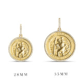 14k St. Christopher "Protect Us" Diamond Halo Medallions