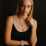 14k St. Christopher "Protect Us" Diamond & White Enamel Pendant Only or on Franco Chain 18"