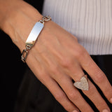 Custom Engravable Silver Signature Gwyneth ID Bracelet
