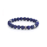 Men's Mr. LOWE Lapis & Silver Bracelet with African Bead - 8mm