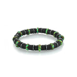 Mr. LOWE Black Vinyl Bracelet with African Beads