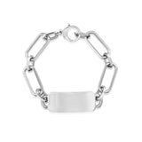 Custom Engravable Silver Large Gwyneth ID Bracelet