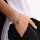 Gwyneth Sterling Silver Chain Bracelet with Toggle