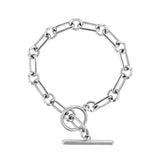 Gwyneth Sterling Silver Chain Bracelet with Toggle