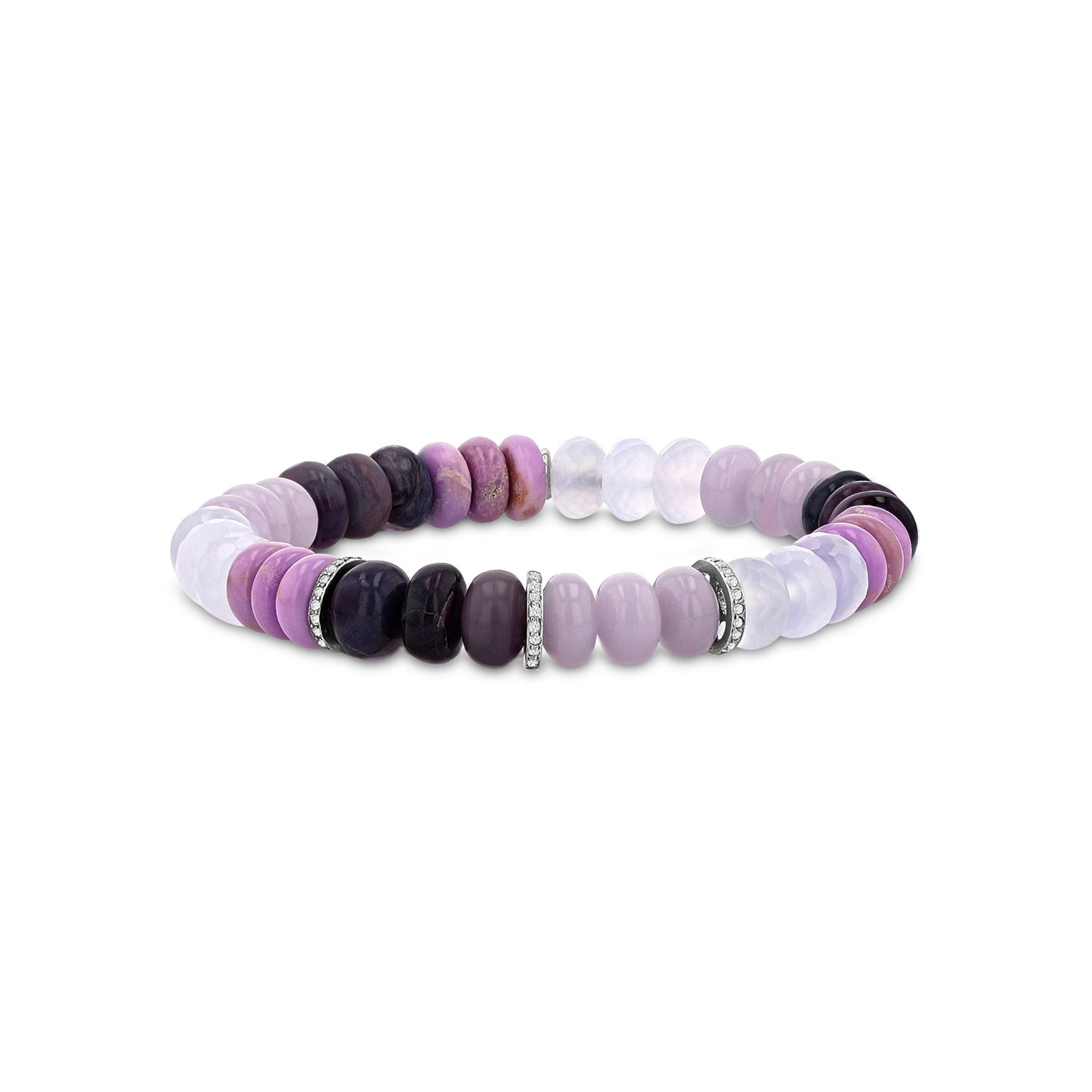 ファッションアイテム人気ランキング Lavender Haze Rondelles Diamond with Bracelet Gemstone Mix アクセサリー