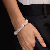 Pearl, Crystal and Moonstone Mix with Diamond Rondelles Bracelet