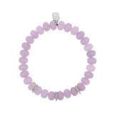 Lavender Haze Beaded Bracelet with 3 Diamond Rondelles - 8mm