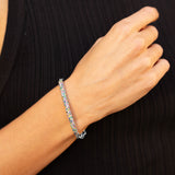 Chain Link Bracelet with Rainbow Cobblestone Confetti Bar