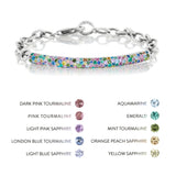 Chain Link Bracelet with Rainbow Cobblestone Confetti Bar