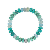 Turquoise Mix Beaded Bracelet with Diamond Donut - 8mm