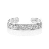 Diamond Cobblestone Silver Cuff Bracelet