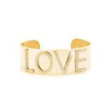 14k Diamond LOVE Cuff Bracelet