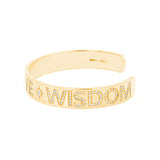 14k Faith Love Wisdom Diamond Cuff Bracelet