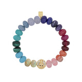 14k Gold and Gemstone Meditation Bracelet- 10mm