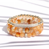 Gold Diamond Bar Bali Bead Bracelet