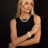 14k White Pearl Knotted Necklace with 14k Gold Rondelle - 17"