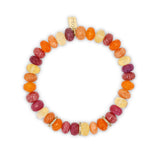 14k Sunset Mix Gemstone Bracelet with Diamond Rondelles