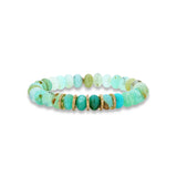 14k Peruvian Opal Beaded Bracelet with 5 Diamond Rondelles - 9mm