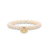 14k Bone Bracelet with Guardian Angel Charm - 8mm