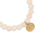 14k Bone Bracelet with Guardian Angel Charm - 8mm