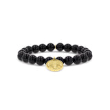 14k Onyx Bracelet with Guardian Angel Charm - 8mm