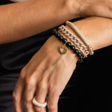 14k Onyx Bracelet with Open Heart Charm - 8mm