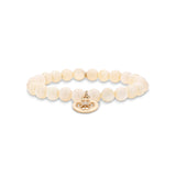 14k Bone Bracelet with Open Clover Charm - 8mm
