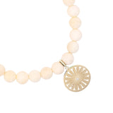 14k Bone Bracelet with Daisy Charm - 8mm