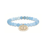 14k Aquamarine Bracelet with Daisy Charm - 6mm