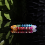 14k Rainbow Quartz Mix Bracelet with Diamond Rondelles - 7-8mm