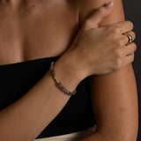 14k Labradorite Mini Beaded Bracelet with Diamond Cross - 5mm