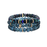 The Bardot Stack - 14k Aquamarine & Australian Opal Bracelets - One of a Kind