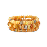 The Farrah Stack - 14k Opal, Topaz & Sapphire Bracelets - One of a Kind