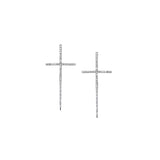 Diamond Cross Spike Earrings