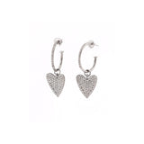 Small Diamond Folded Heart Huggie Hoop Earrings