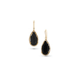 14k Black Druzy Diamond Earrings with Diamond French Hooks "One of a Kind"