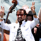 Black Enamel and Diamond Peace Sign Brooch