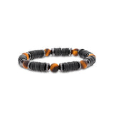 Men's Mr. LOWE Matte Tiger's Eye, Hematite and Vinyl Bracelet - 8mm