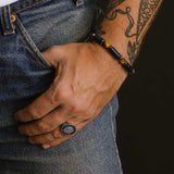 Men's Mr. LOWE Matte Tiger's Eye, Hematite and Vinyl Bracelet - 8mm