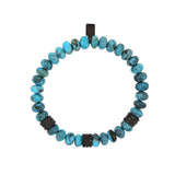 Men's Mr. LOWE Arizona Turquoise Bracelet with Black Diamond Rondelles