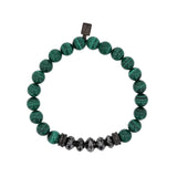 Men's Mr. LOWE Malachite & Black Diamond Bracelet with Black Diamond Rondelles