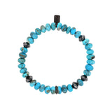 Men's Mr. LOWE Arizona Turquoise & Black Diamond Bracelet with Black Diamond Rondelle