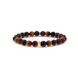 Men's Mr. LOWE Tri Color Tiger's Eye Bracelet with 14k Gold Rondelle - 8mm