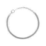 A sterling silver curb chain choker necklace with a diamond clasp.