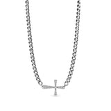Bezeled Diamond Cross Necklace