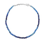 Afghanite Ombre Knotted Necklace with Diamond Rondelles - 16" - 18"