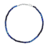Afghanite Ombre Knotted Necklace with Diamond Rondelles - 18" - 20"
