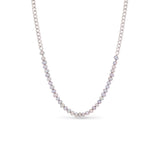 Silver Freshwater Pearl & Flat Curb Chain Necklace - 18"