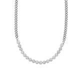 Diamond Pebble Curb Chain Necklace - 16"